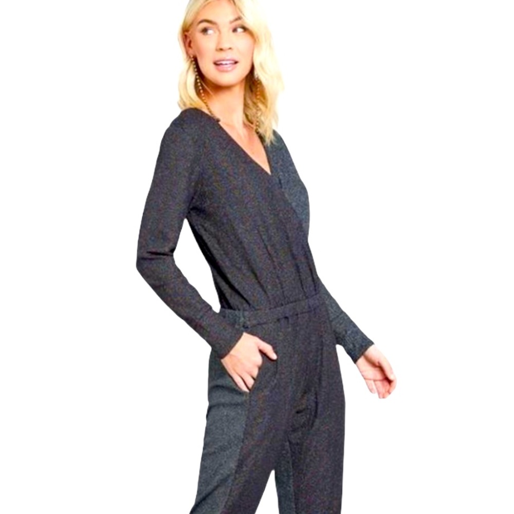 TEREZ CLOUD 9 METALLIC KNIT DISCO JUMPSUIT NWT MDM